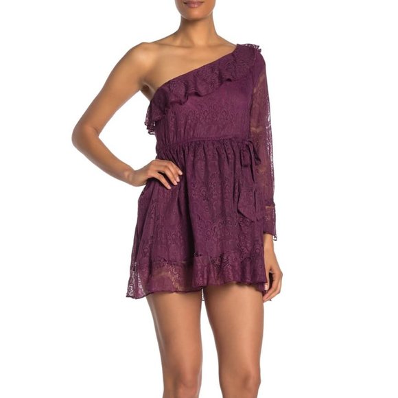 RAGA Dresses & Skirts - RAGA Laney Lace One-Shoulder Mini Dress